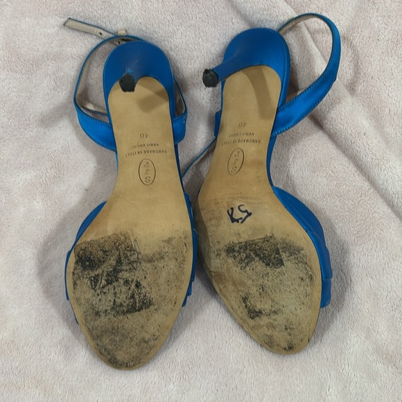 Sarah Jessica Parker Elegant Blue Satin Heels size 40 - Picture 2 of 3